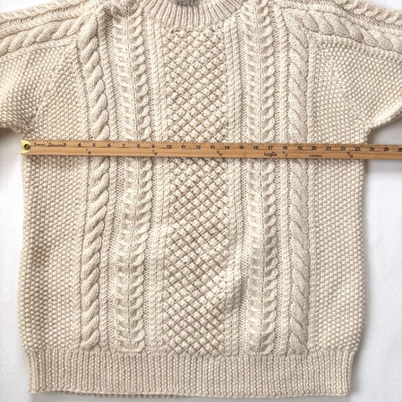 Polo Ralph Lauren 100% Wool Cable Knit Fisherman Sweater Chunky Heavy Weight - Picture 8 of 12